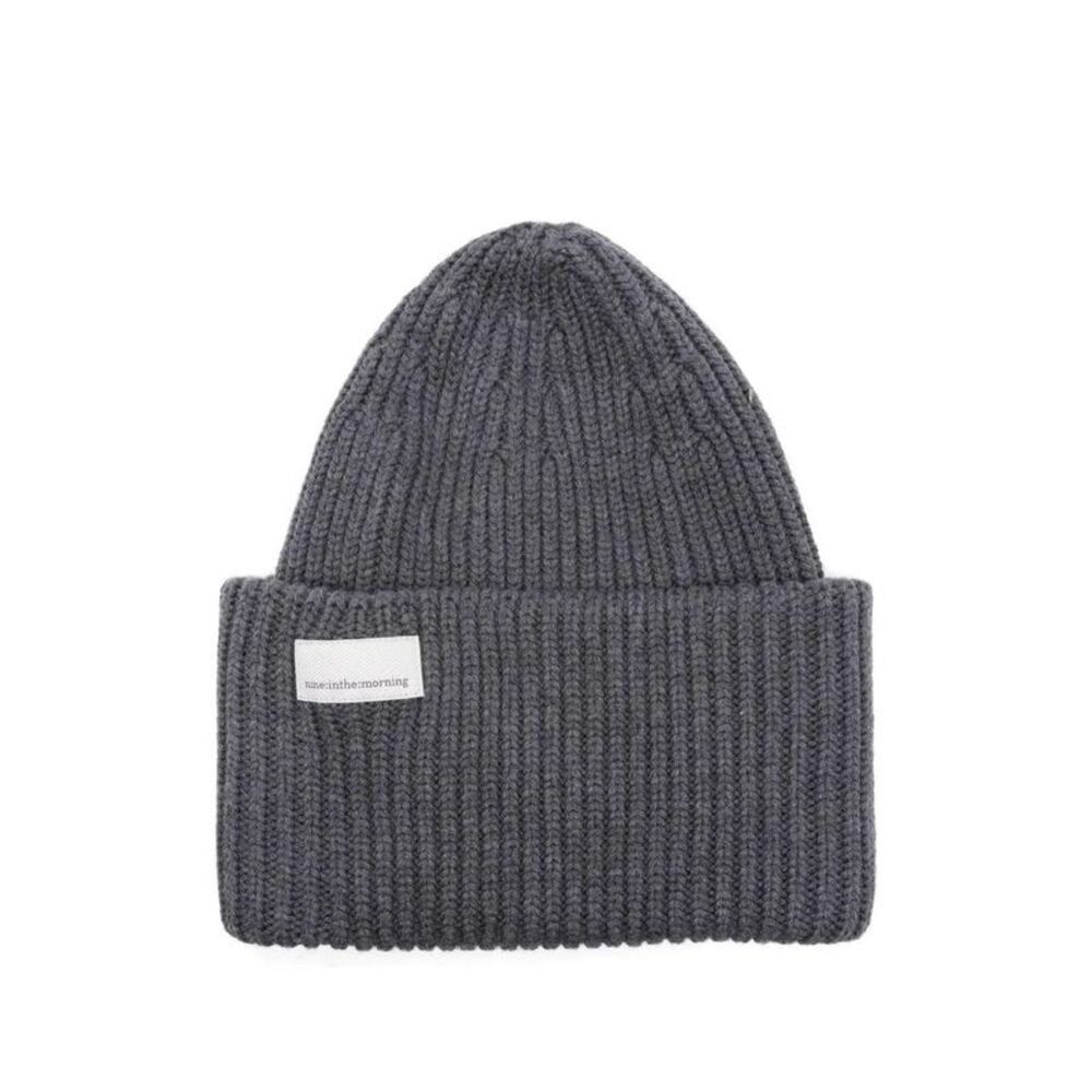NINE IN THE MORNING Ribbed Knit Beanie Unisex GREY Hats & Caps